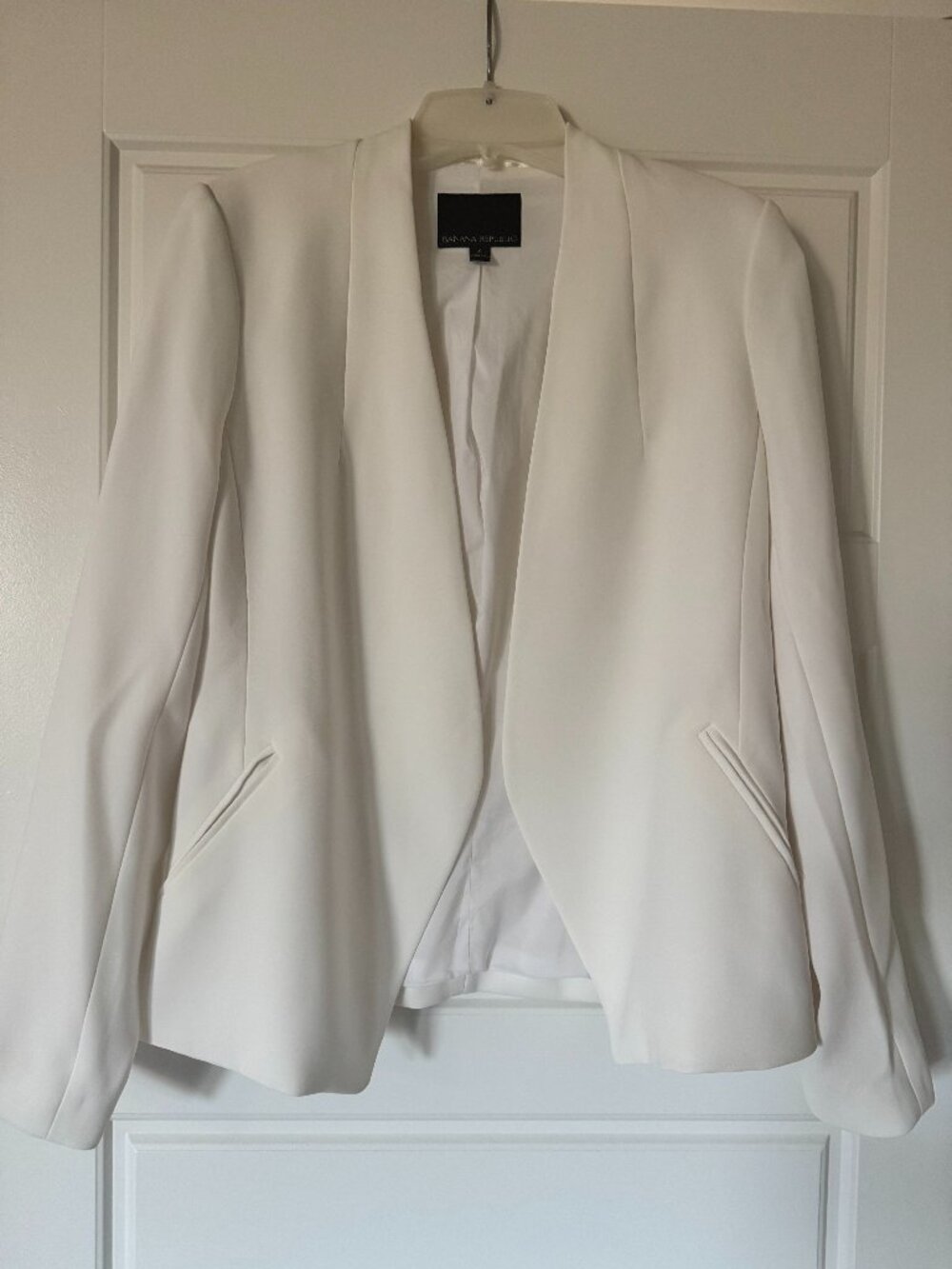 Banana Republic Ivory Open Front Shawl Collar Blazer Size 6